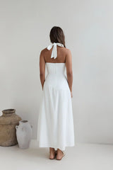 Angelic Song Halter Maxi Dress White