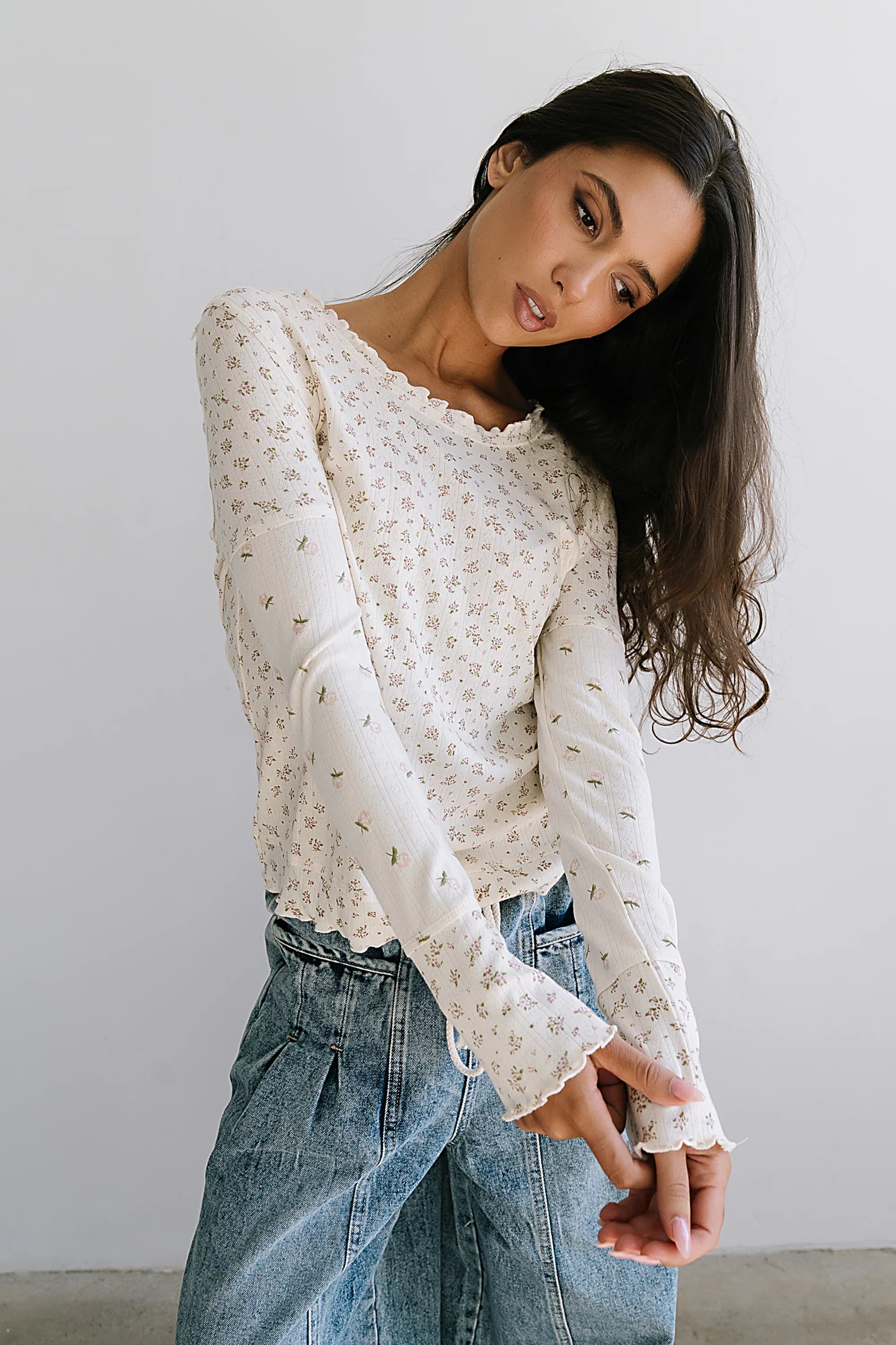 Mylo Floral Top in Blush