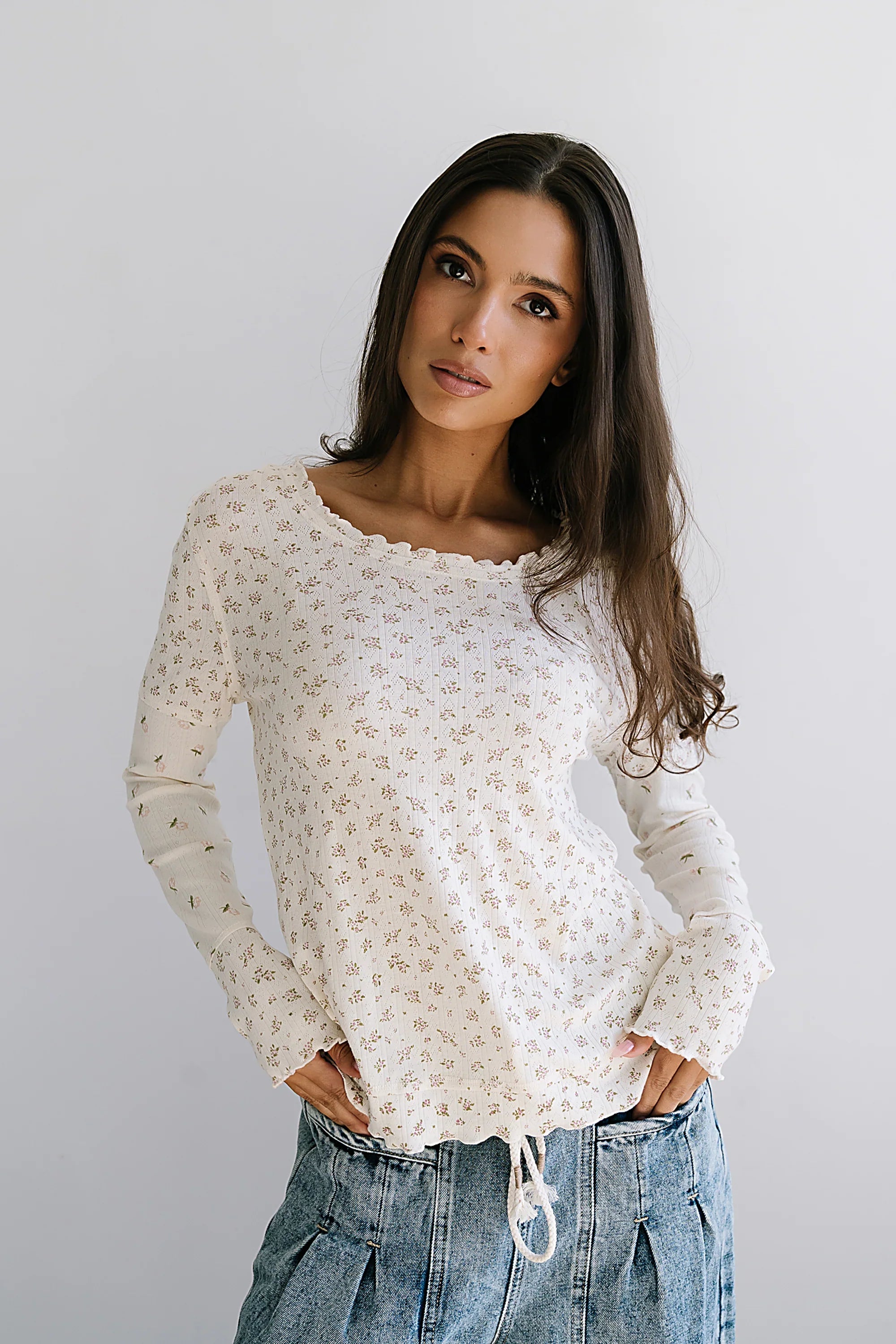 Mylo Floral Top in Blush